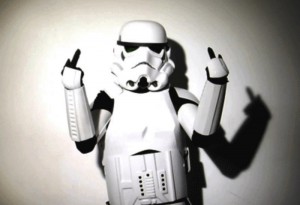 Stormtrooper: middle fingers