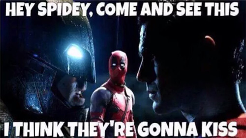 Batman, Deadpool, and Superman